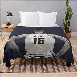 Nikola Jokic Back Qiang Throw Blanket