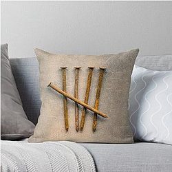 Five Rusty Nail Tally Throw Pillow