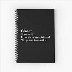 Nine Inch Nails Aesthetic Rock Metal Lyrics Black Spiral Notebook