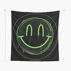 Minimalist Nirvana Inspired Smile Face Art Tapestry