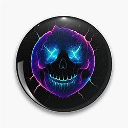 Electric Skull Smiley Pin