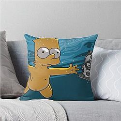 Bart Simpson Chasing Money Nirvana Cover Throw Pillow
