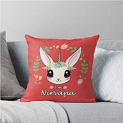 Nirvana Unicorn Throw Pillow