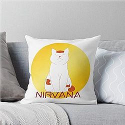 Nirvana Cat Throw Pillow