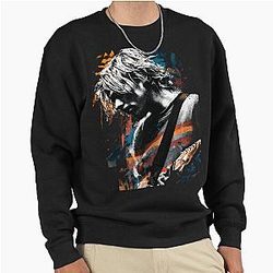 Kurt Cobain Nirvana Grunge Legend Smells Like Spirit MTV Unplugged Guitar Portrait Nevermind In Utero Bleach Fan Illustration T-Shirt Pullover Sweatshirt
