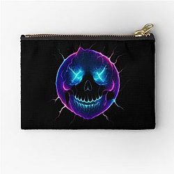 Electric Skull Smiley Nirvana Inspired Fan Art Zipper Pouch
