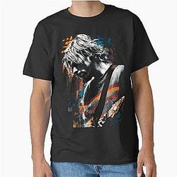 Kurt Cobain Nirvana Grunge Legend Smells Like Teen Spirit MTV Unplugged Guitar Portrait Nevermind In Utero Bleach Fan Art Classic T-Shirt