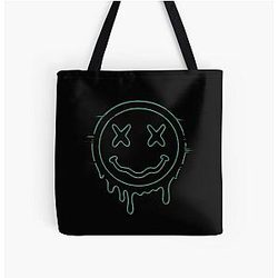 Nirvana Melting Smiley Grunge Fan Art All Over Print Tote Bag