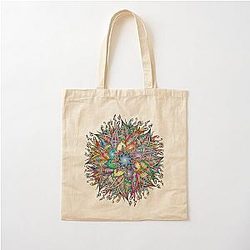 Nirvana Mandala Geometry Sacred Fractal Art Yoga Mantra Cotton Tote Bag