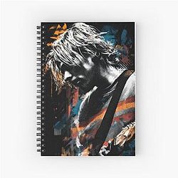 Kurt Cobain Nirvana Grunge Legend Smells Like Spirit MTV Unplugged Portrait Nevermind In Utero Bleach Fan Art Poster T-Shirt Sticker Gift Spiral Notebook