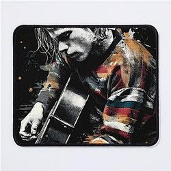 Kurt Cobain Nirvana Grunge Legend Smells Like Spirit MTV Unplugged Guitar Portrait Nevermind In Utero Bleach Fan Art Poster T-Shirt Sticker Gift Mouse Pad