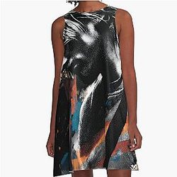 Kurt Cobain Nirvana Grunge Legend Smells Like Teen Spirit MTV Unplugged Guitar Portrait Nevermind In Utero Bleach Fan Art T-Shirt A-Line Dress