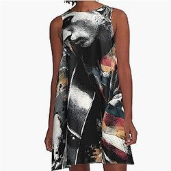Kurt Cobain Nirvana Grunge Legend Smells Like Teen Spirit Unplugged Guitar Portrait Nevermind In Utero Bleach Fan Art Poster T-Shirt A-Line Dress