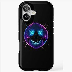 Electric Skull Smiley Nirvana Inspired Fan Art iPhone Case