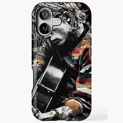 Kurt Cobain Nirvana Grunge Legend Smells Like Spirit MTV Unplugged Guitar Portrait Nevermind In Utero Bleach Fan Illustration Gift Case