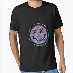 Neon Glitch Nirvana Smiley Grunge Fan Art Design Essential T-shirt