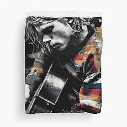 Kurt Cobain Nirvana Grunge Legend Smells Like Spirit MTV Unplugged Portrait Nevermind In Utero Bleach Fan Art T-Shirt Duvet Cover