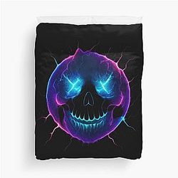 Electric skull smiley Nirvana inspired fan art duvet cover