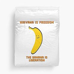 Nirvana is Freedom - funny buddhist quotes Duvet Cover