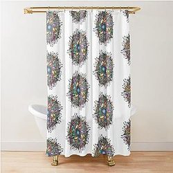 Nirvana Mandala Geometry Sacred Fractal Art Yoga Shower Curtain