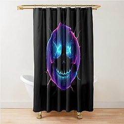 Electric Skull Smiley - Nirvana Fan Art Shower Curtain