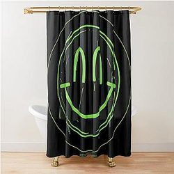 Minimalist Nirvana Inspired Smiley Face Art Shower Curtain