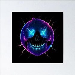 Electric Skull Smiley Nirvana Inspired Fan Art Poster