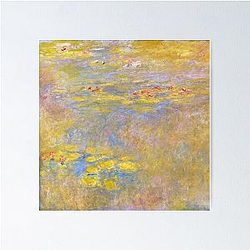Water Lilies Yellow Monet Fine Art Poster