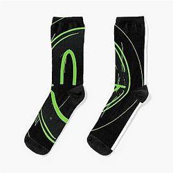 Minimalist Nirvana inspired smiley face art socks