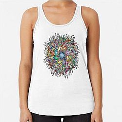 Nirvana Mandala Sacred Fractal Art Yoga Mantra Racerback Tank