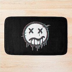 Glitch Smiley Bath Mat Design