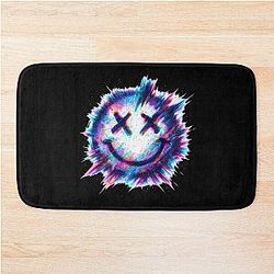 Explosive Neon Nirvana - Vibrant Grunge Fan Art Bathroom Mat