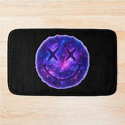 Cosmic Smiley – Nirvana Inspired Galaxy Grunge Fan Art Bath Mat