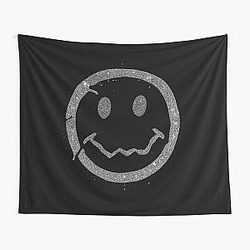 Glitter Grunge Smiley Nirvana Inspired Fan Art Tapestry