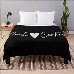 Noah Centineo Name in White Cursive with Pink Heart Throw Blanket