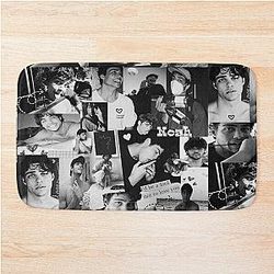 Cute dreamy Noah Centineo picture collage black and white Bath Mat