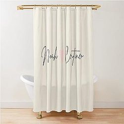 Noah Centineo in cursive with pink heart Shower Curtain