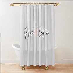 Cute Noah Centineo name in cursive with cute pink heart Shower Curtain