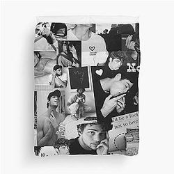 Cute dreamy Noah Centineo picture collage black and white Duvet Cover