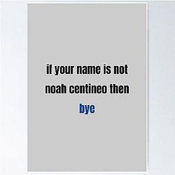 If Your Name Is Noah Centineo Then Bye Poster
