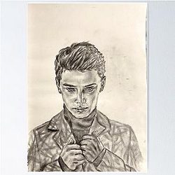 Noah Schnapp Pencil Drawing Poster