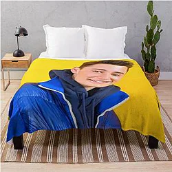 Noah Schnapp Blue Jacket throw blanket