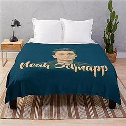 Noah Schnapp Brown Dark Green Retro Style Throw Blanket