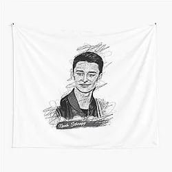 Noah Schnapp Abstract Sketch Art Tapestry