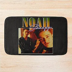 Noah Schnapp 90s Vintage Black T-Shirt Bath Mat