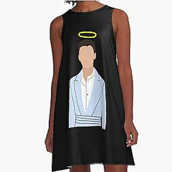 Noah Schnapp with a-line halo dress