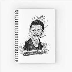 Noah Schnapp Abstract Sketch Art, Noah Schnapp Spiral Notebook Art