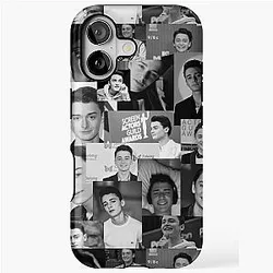 Black and White iPhone Tough Case featuring Noah Schnapp
