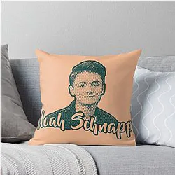 Noah Schnapp Brown Dark Green Retro Style Throw Pillow