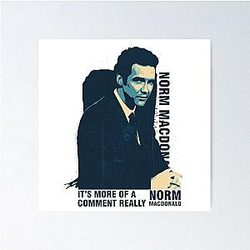 Norm MacDonald Retro Blue Poster